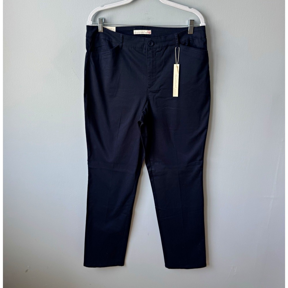 Gloria Vanderbilt Khaki Unlimited Womens Size 12 Dark blue Chino Pants Classic